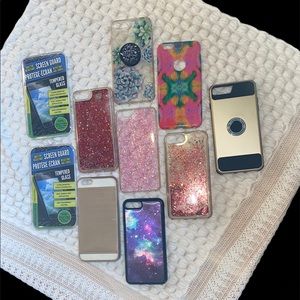 8 iPhone cases & 2 Screen Guards - for 6,7,8 plus